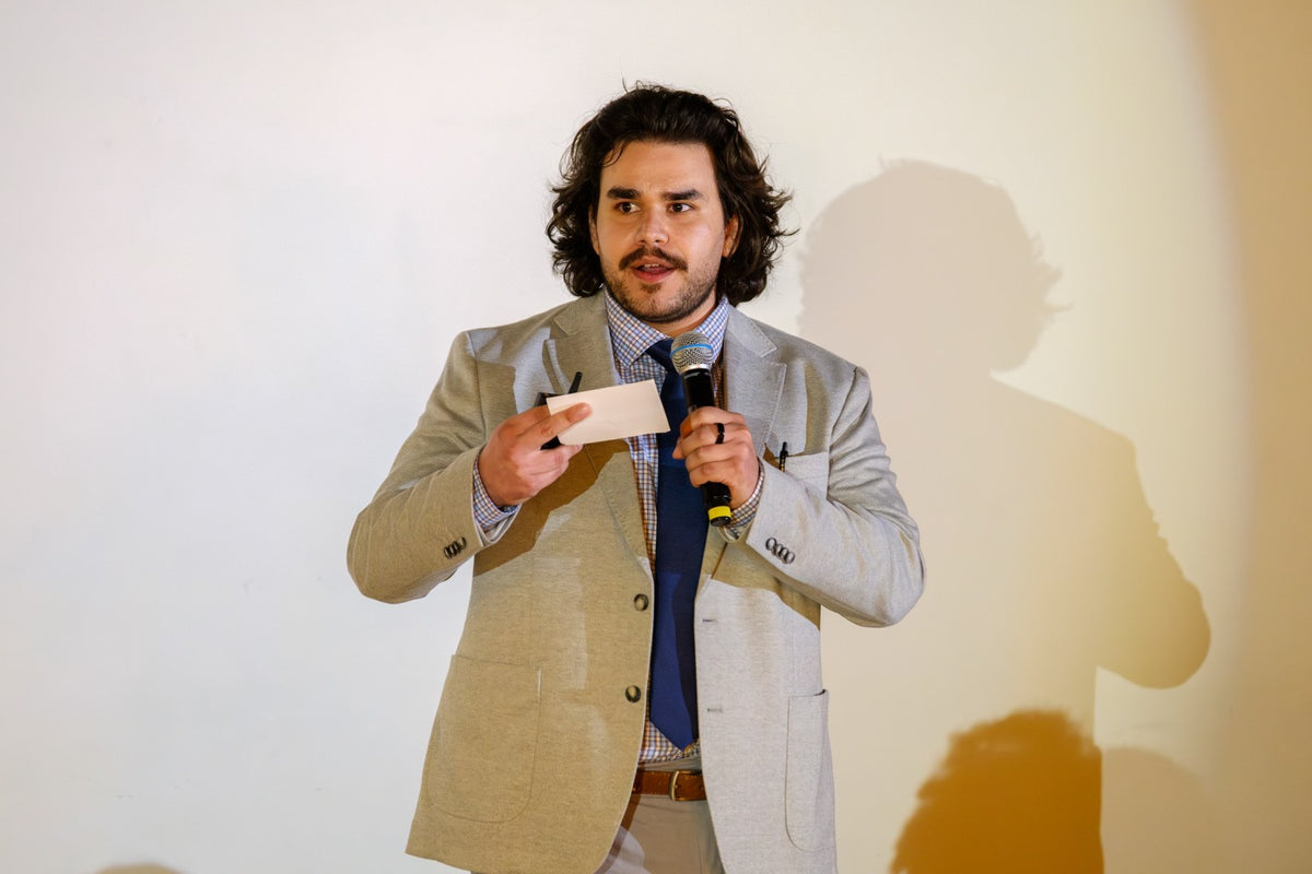 Stavros presenting at the GRIT Pitch competition