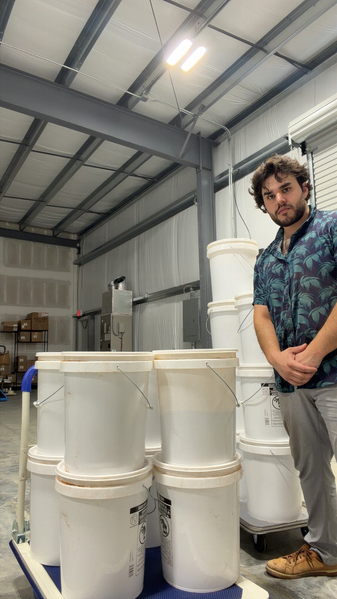 Stavros Tsaklas in the Stav’s Souvlaki warehouse in Savannah